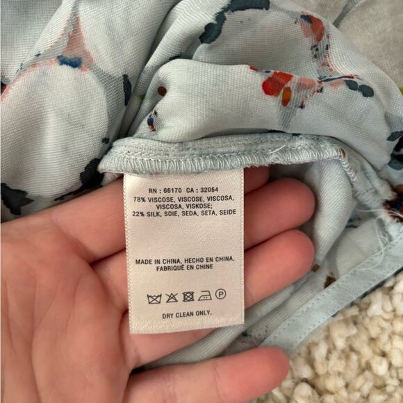 Maeve Multicolored Velvet Detail Umi Floral Wrap Blouse Small - Picture 8 of 11